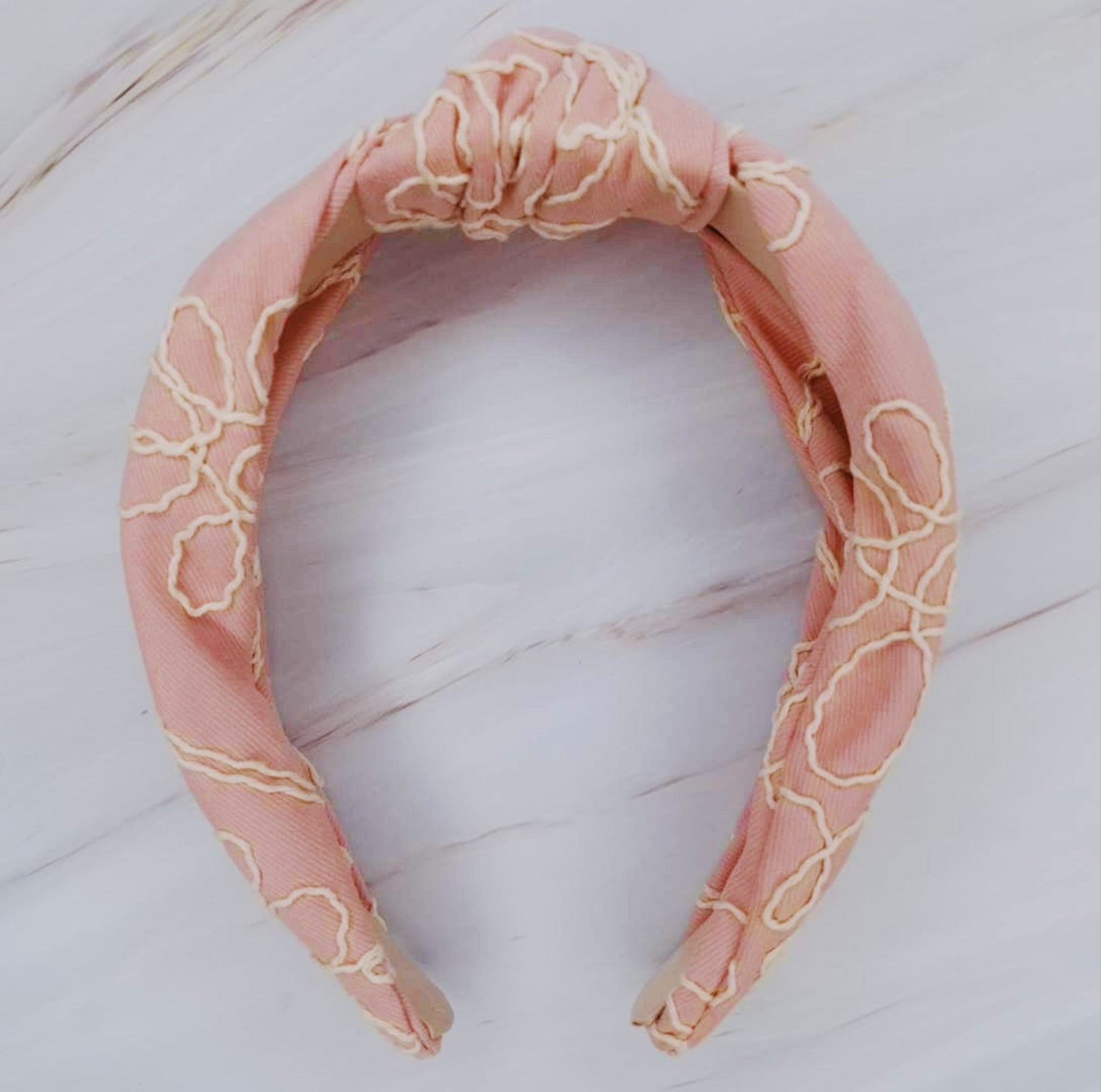 Classic Knot Stitch Detail Elegant Headband — Everyday Polished Hair Accessory - Pink Headbands