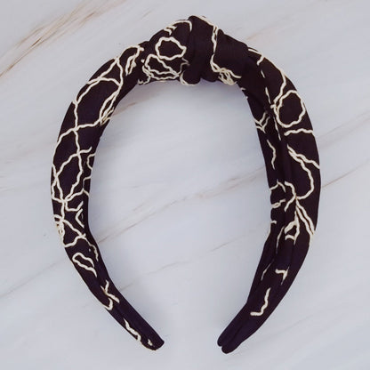 Classic Knot Stitch Detail Elegant Headband — Everyday Polished Hair Accessory - Black Headbands