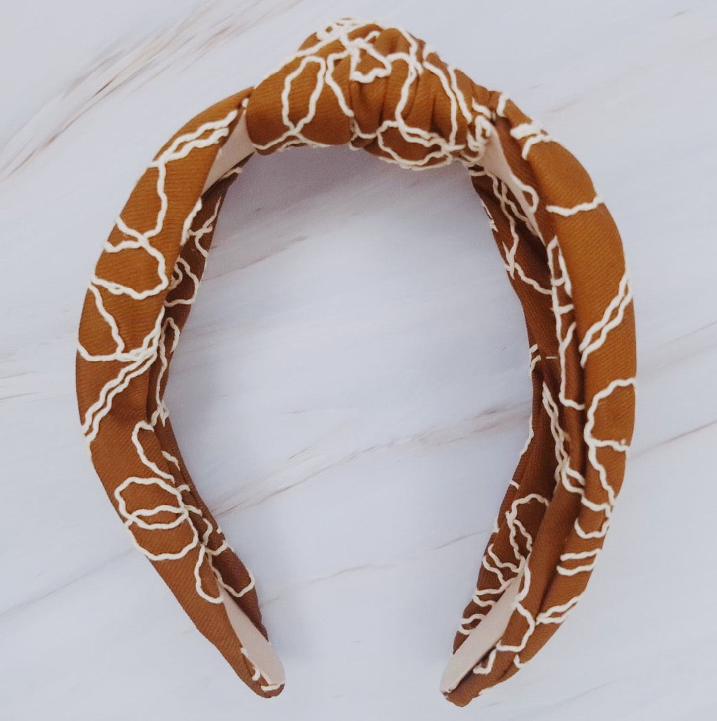 Classic Knot Stitch Detail Elegant Headband — Everyday Polished Hair Accessory - Brown Headbands