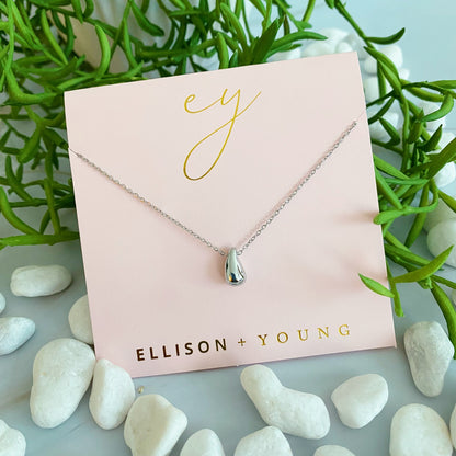 Dainty Teardrop Pendant Necklace — Minimalist Everyday Jewelry - Silver Necklaces