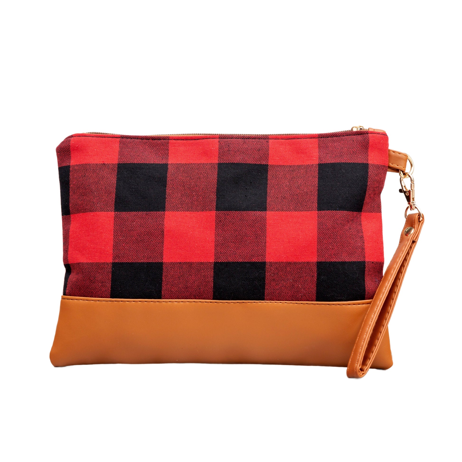 Buffalo Plaid Clutch - Red Black