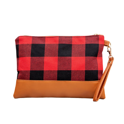 Buffalo Plaid Clutch - Red Black