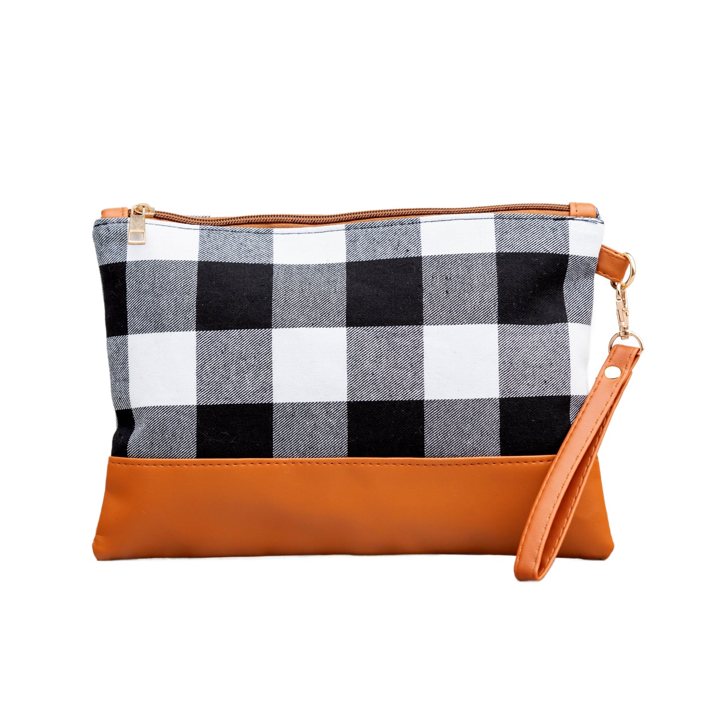 Buffalo Plaid Clutch - White Black