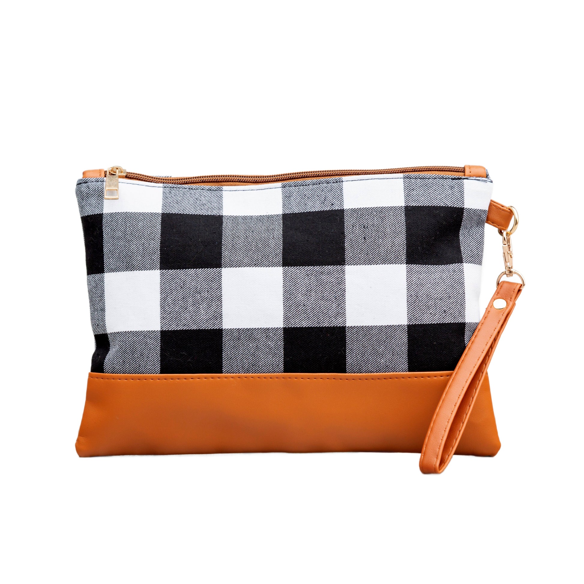 Buffalo Plaid Clutch - White Black