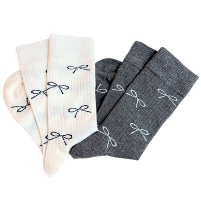 Minimalist Bow Ankle Socks 2-Pack — Elegant Everyday Design - Socks