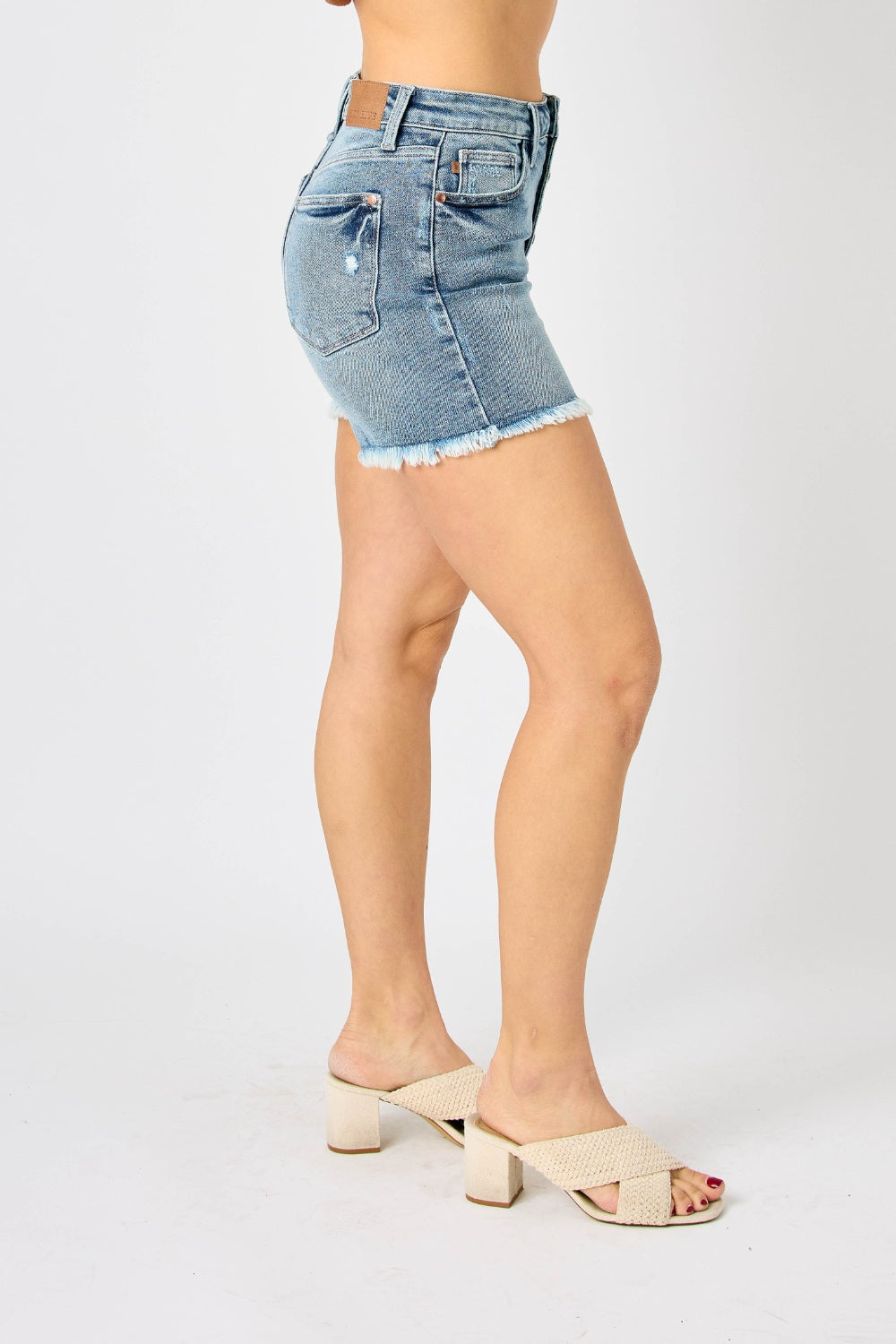 Button Fly Raw Hem Denim Shorts for Women | Shorts | Ro + Ivy