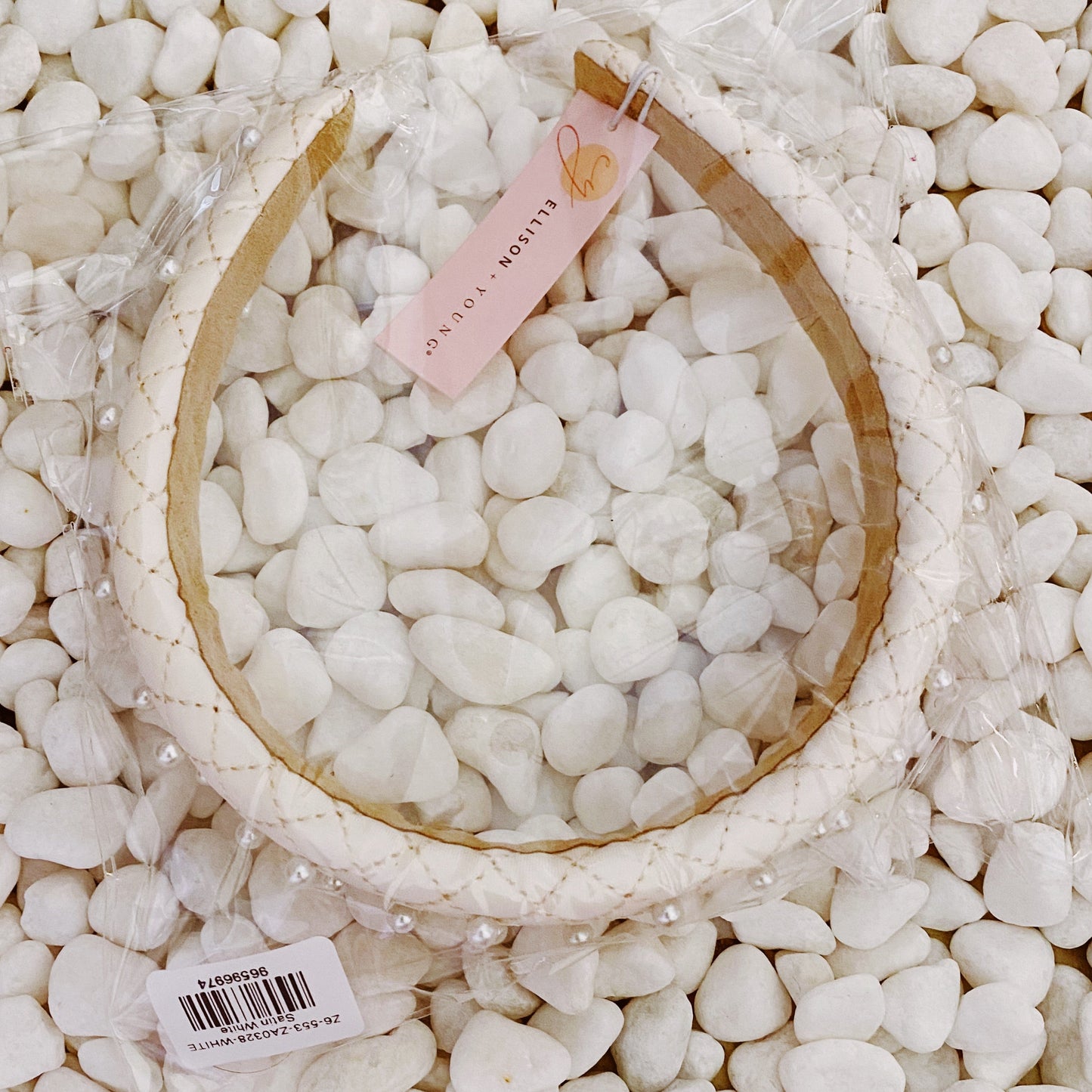 Quilted Pearl Embellished Headband — Hand-Nailed Detail Classic Style - Headbands