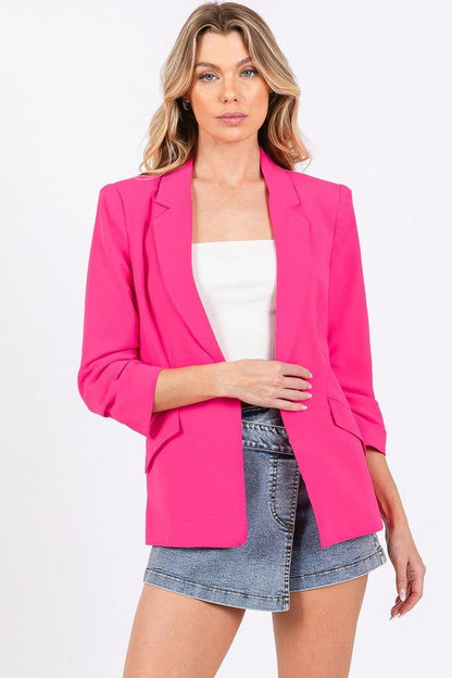 Classy Open-Front Casual Blazer - Ro + Ivy