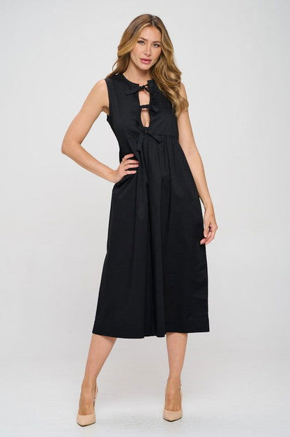 Cotton Sleeveless Dress with Front Tie – BK outfit idea for women | Ro + Ivy