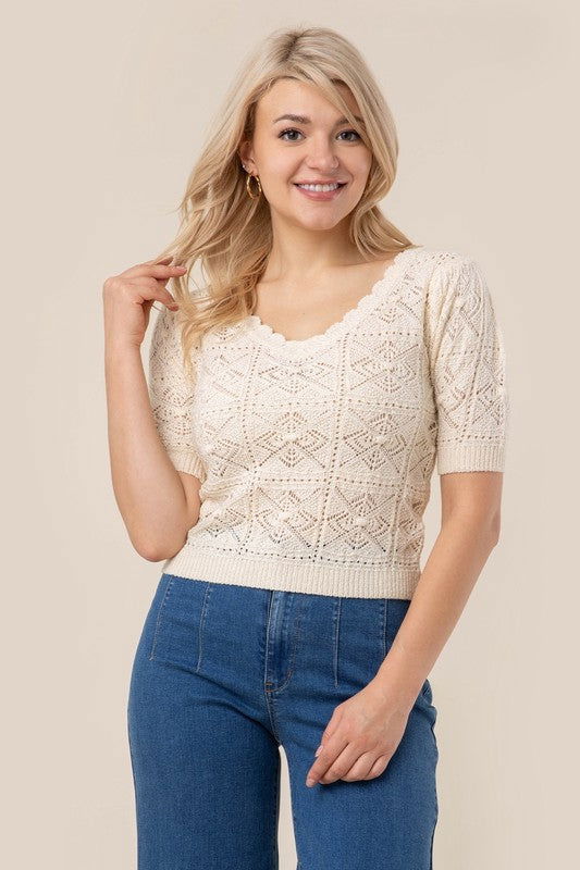 Crochet Knit Top - Ro + Ivy