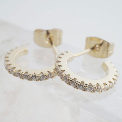 Crystal Clear Huggie Hoops - Ro + Ivy