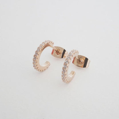 Crystal Clear Huggie Hoops - Ro + Ivy