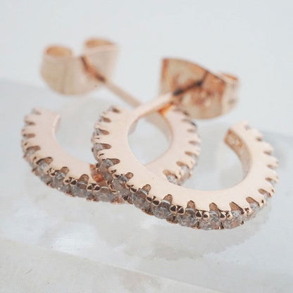 Crystal Clear Huggie Hoops - Ro + Ivy