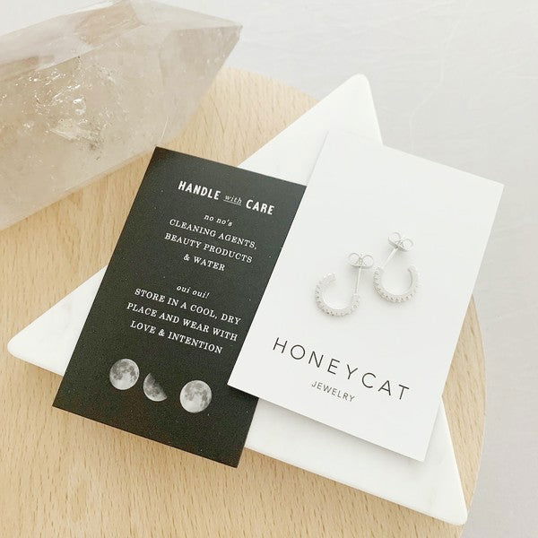 Crystal Clear Huggie Hoops - Ro + Ivy