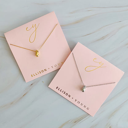 Dainty Teardrop Pendant Necklace — Minimalist Everyday Jewelry - Necklaces