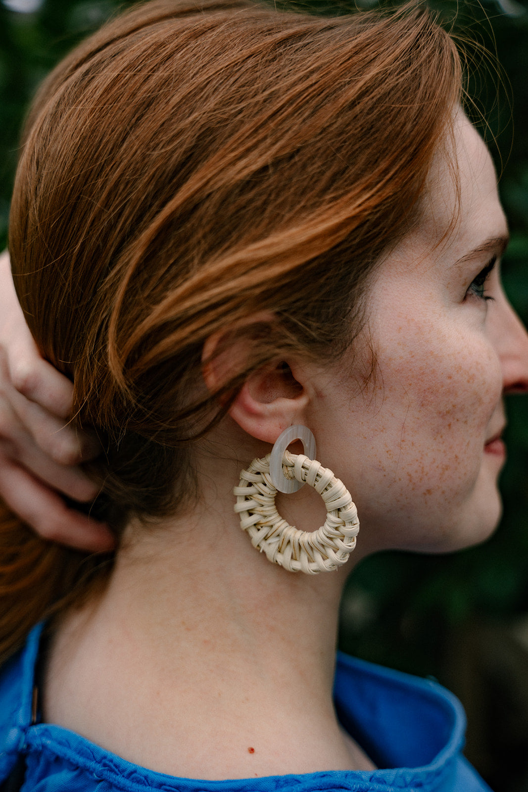 Light Rattan Textured Statement Earrings — Vacation Vibe Coastal Resort Dangle Style - Earrings