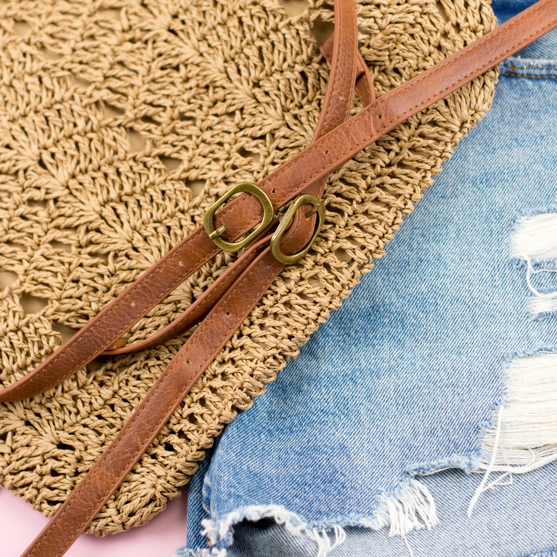 Woven Straw Backpack - Backpack