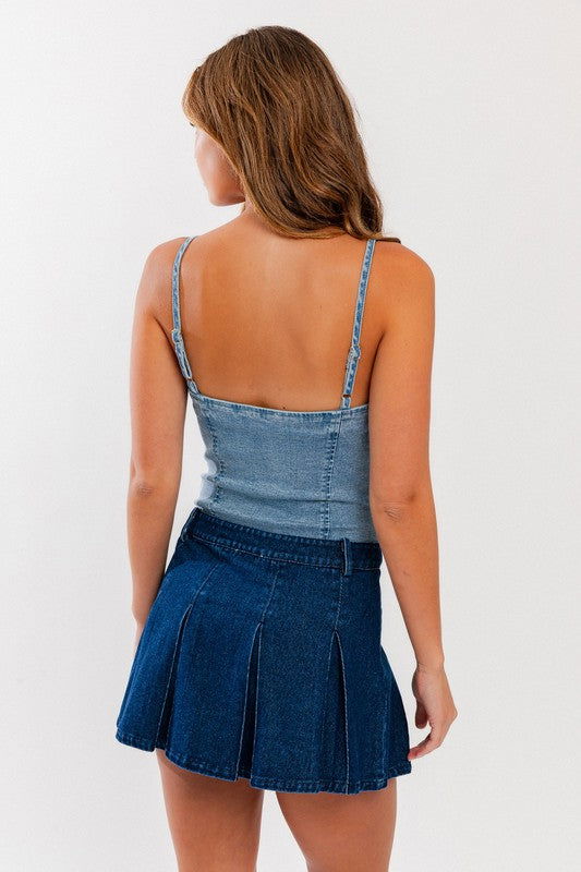 Denim Bustier Bodysuit - Ro + Ivy