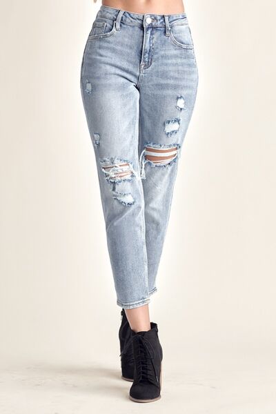 Distressed Slim Cropped Jeans for Women | Jeans | Ro + Ivy