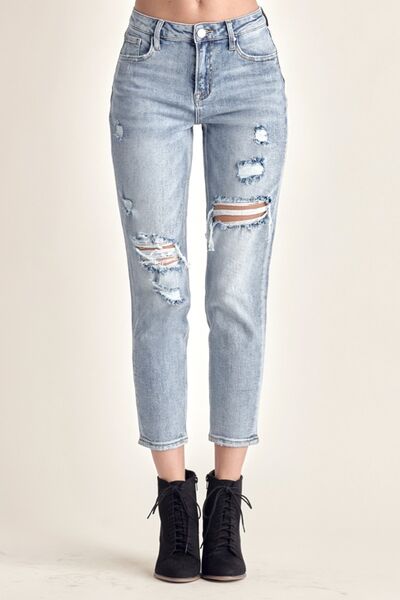 Distressed Slim Cropped Jeans for Women | Jeans | Ro + Ivy