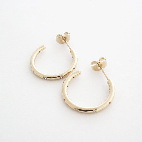 Dotted Crystal Hoops - Ro + Ivy