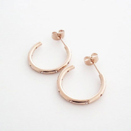 Dotted Crystal Hoops - Ro + Ivy