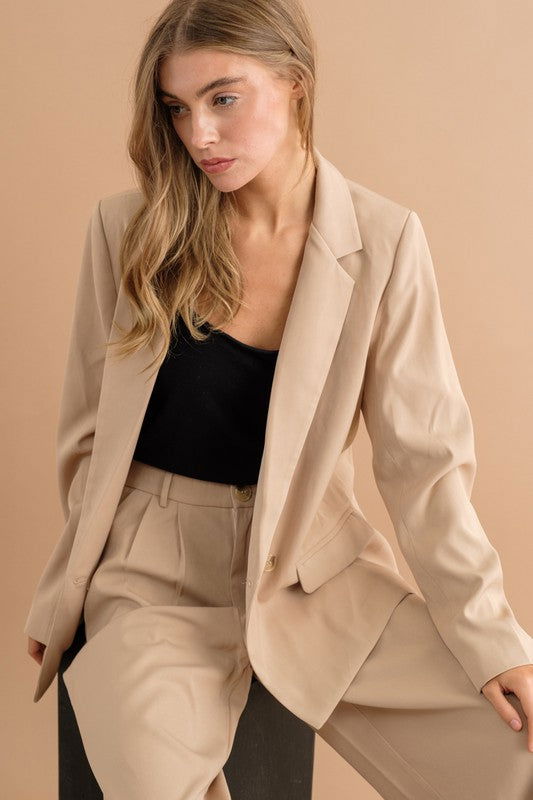 Double Button Blazer Jacket - Ro + Ivy