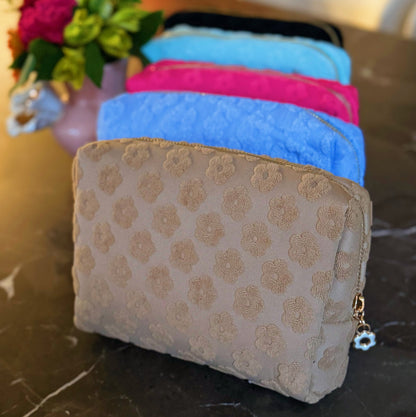 Embossed Daisy Blossom Cosmetic Case - Bags