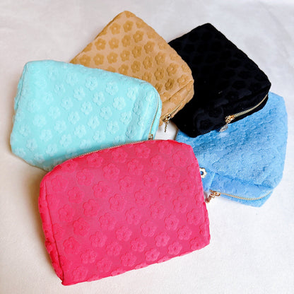 Embossed Daisy Blossom Cosmetic Case - Bags