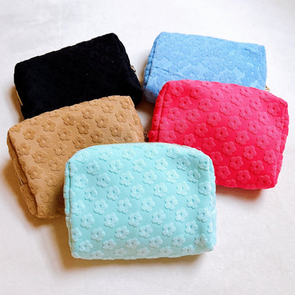 Embossed Daisy Blossom Cosmetic Case - Bags