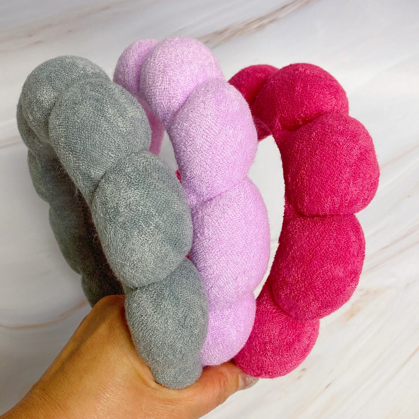 Terry Puffy Soft Headband Set Of Three - Hair Accessories