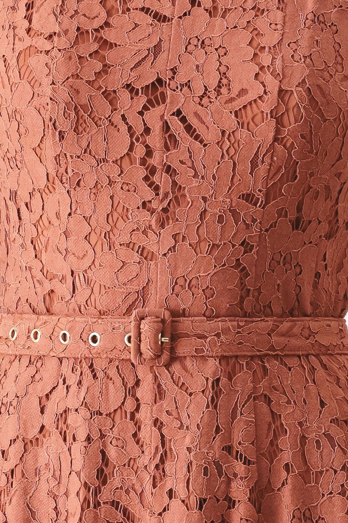 Terracotta Lace Midi Dress