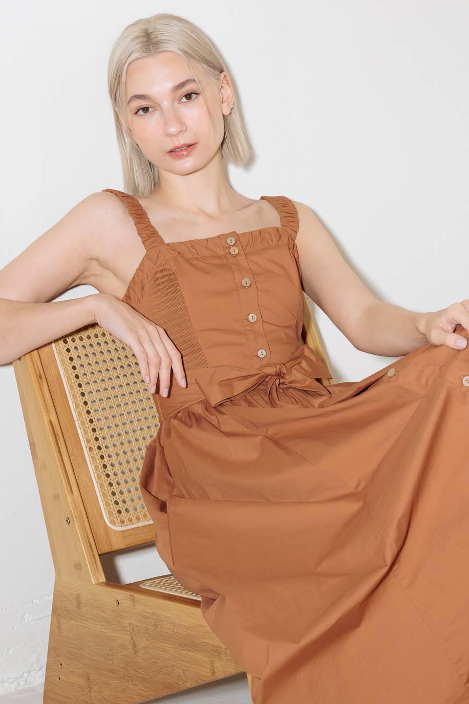 Sunset Square Neck Midi Dress with Pockets Trendy Midi Dresses Outfit Idea for Women | Ro + Ivy