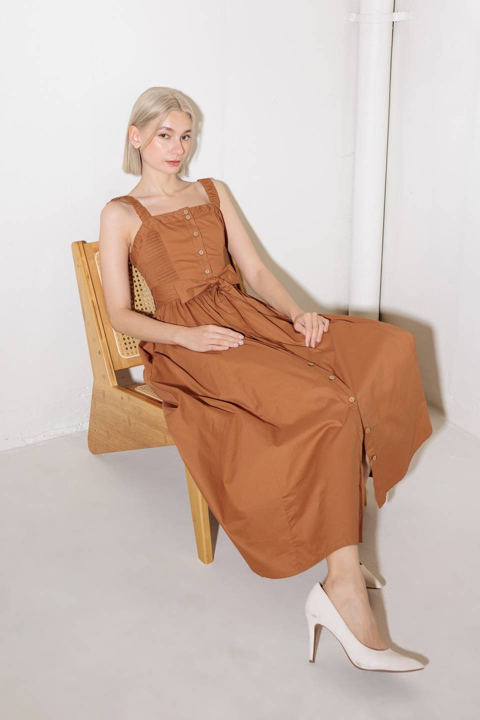 Sunset Square Neck Midi Dress with Pockets Trendy Midi Dresses Outfit Idea for Women | Ro + Ivy