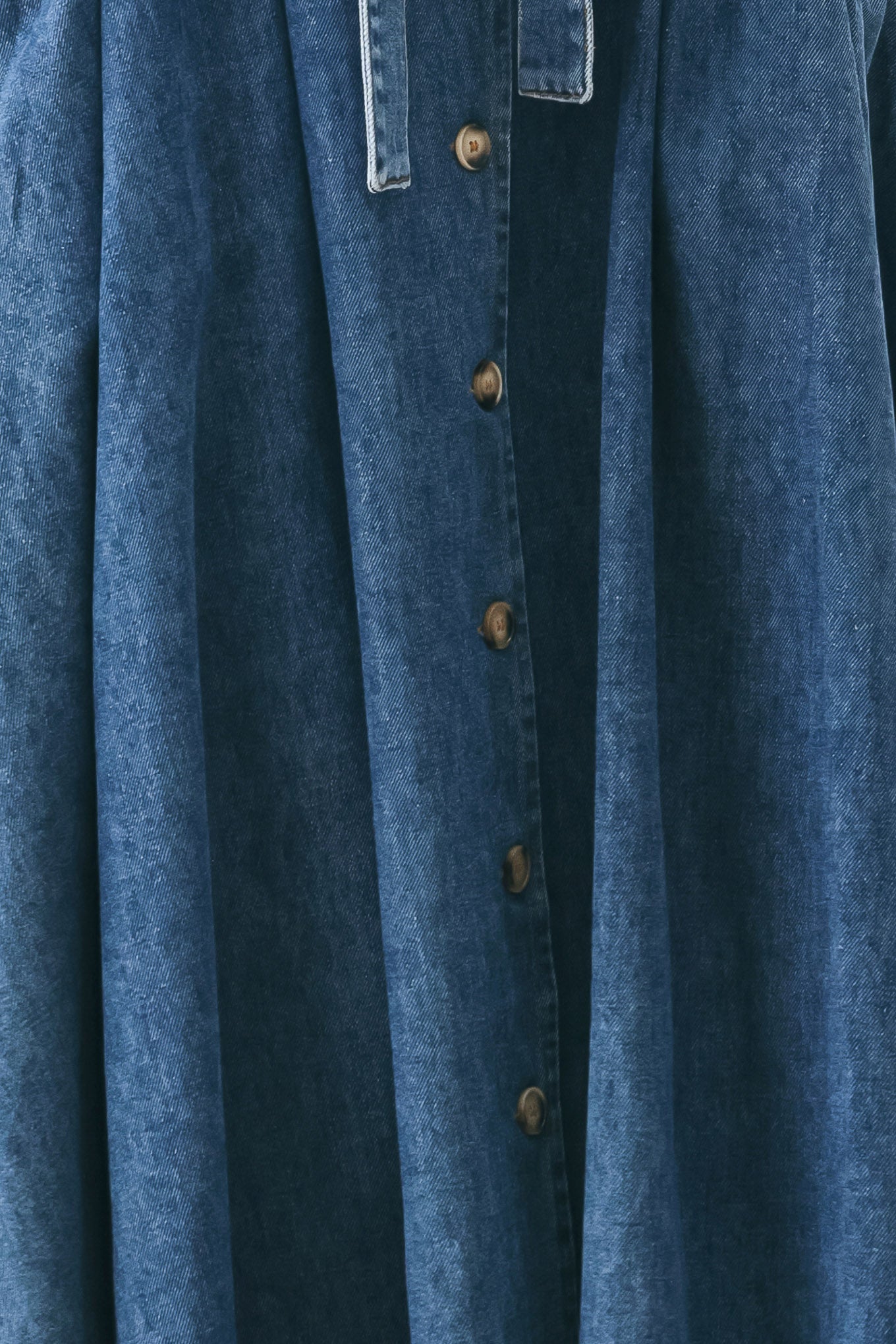 Short Sleeve Pleated Denim Midi Dress with Pockets