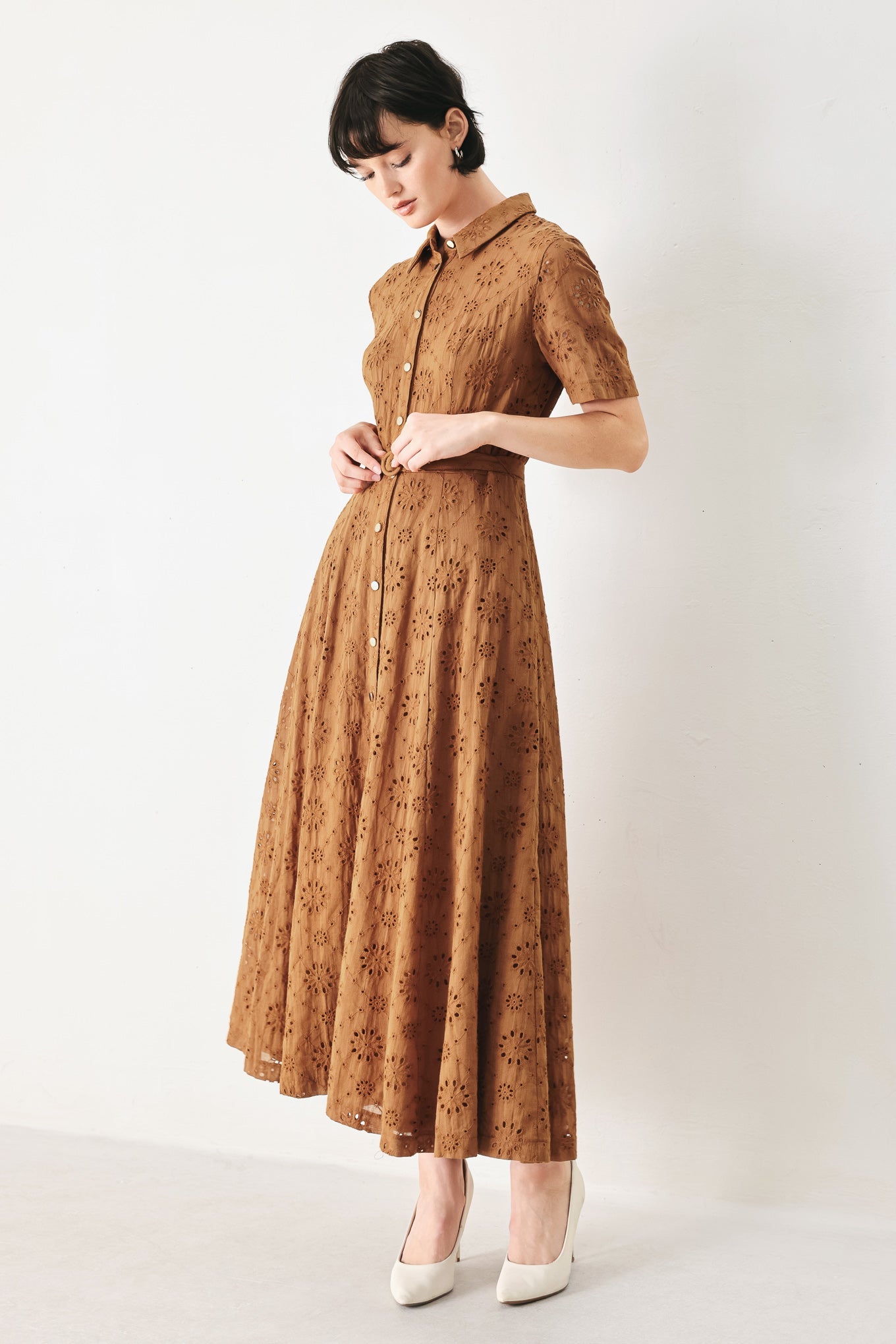 Vintage Eyelet Midi Dress