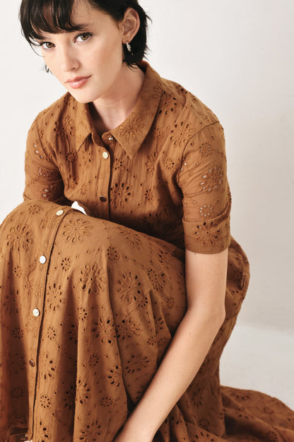 Vintage Eyelet Midi Dress