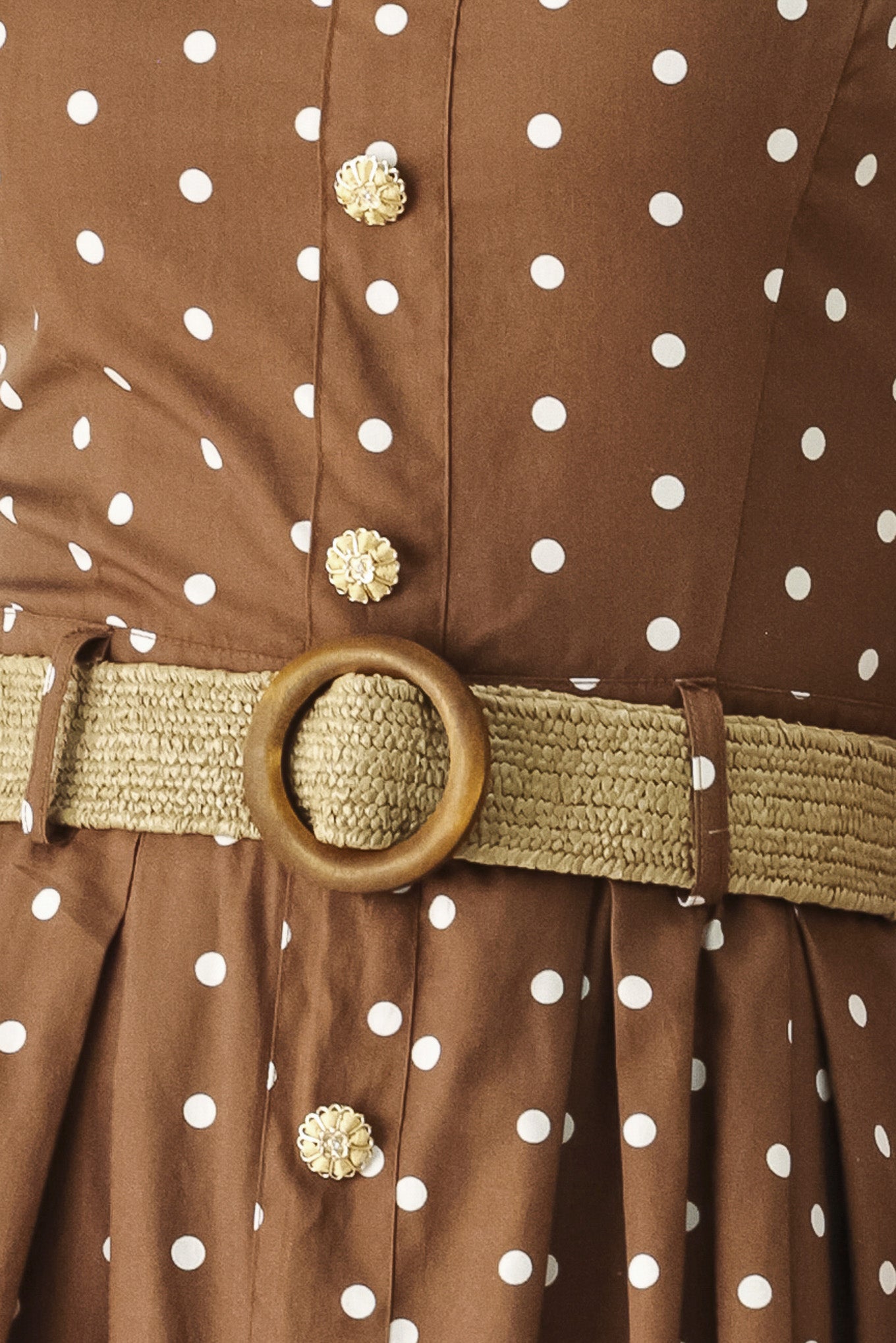 Square Neck Polka Dot Midi Dress