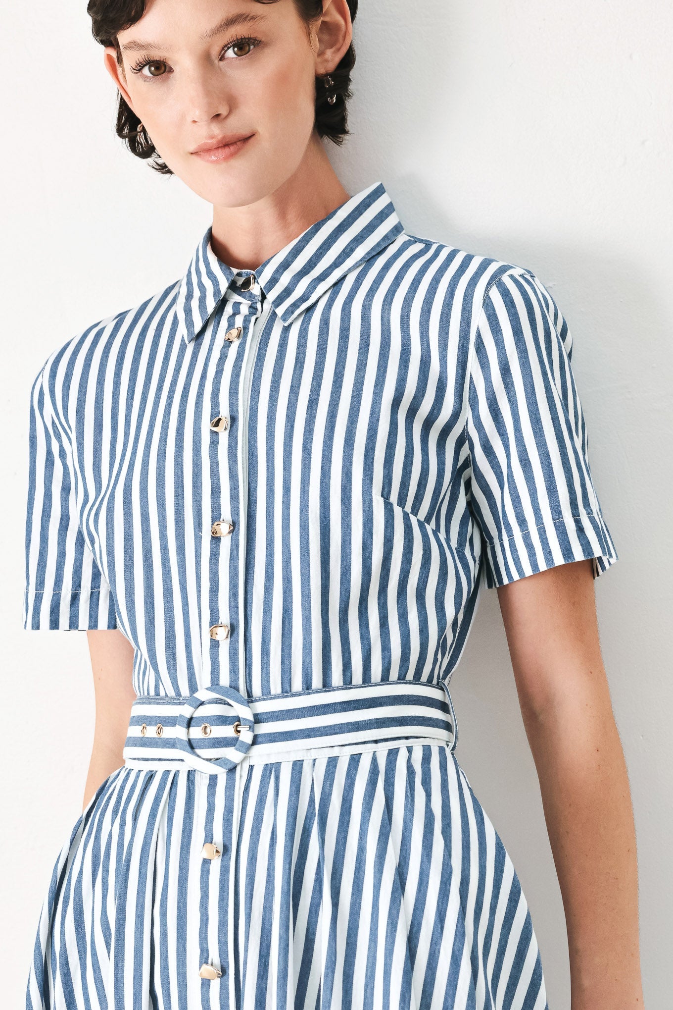 Coastal Striped Midi Dress