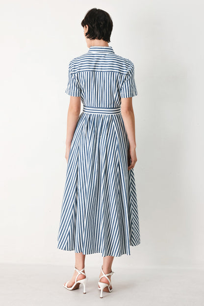 Coastal Striped Midi Dress