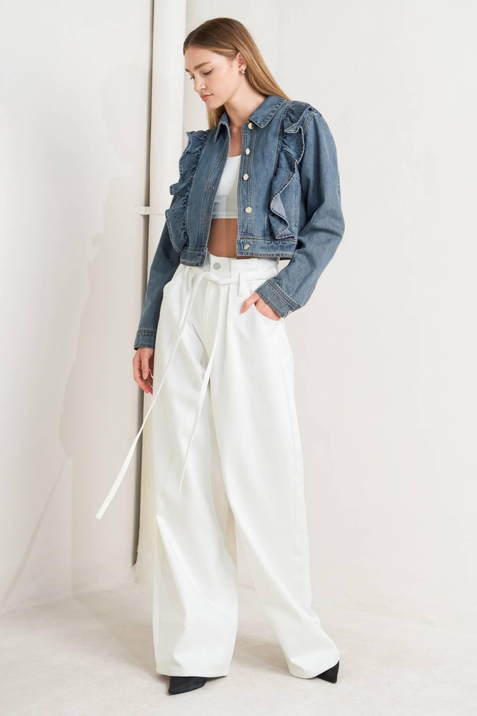 French Femme Denim Crop Jacket