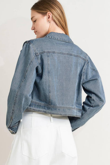 French Femme Denim Crop Jacket