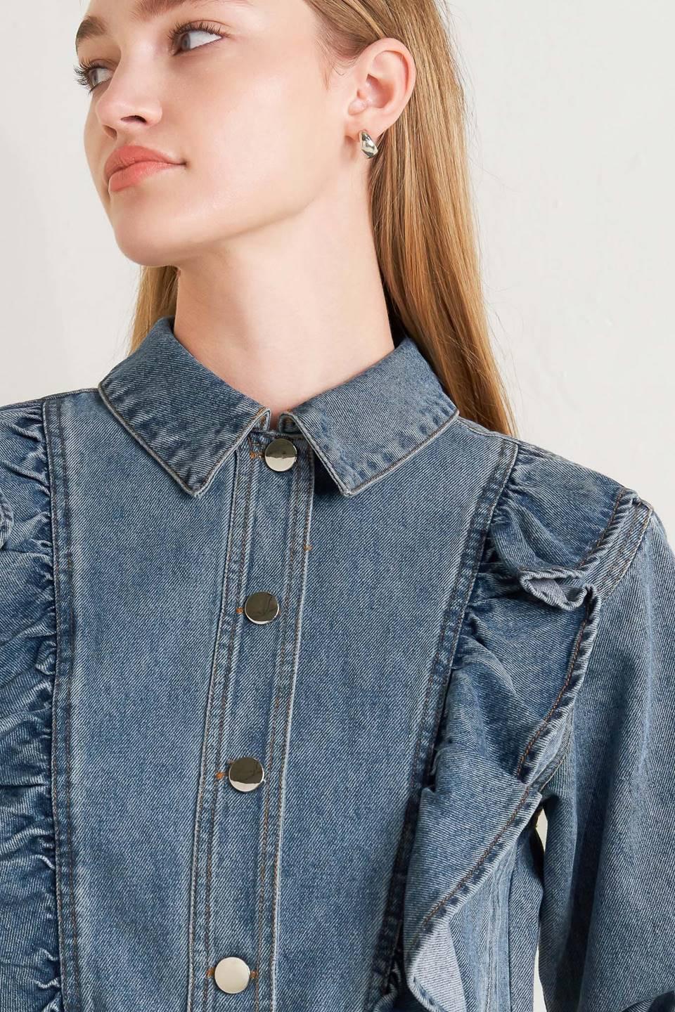 French Femme Denim Crop Jacket