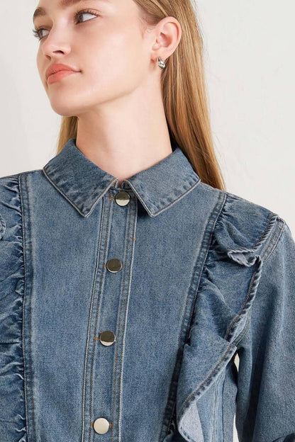 French Femme Denim Crop Jacket