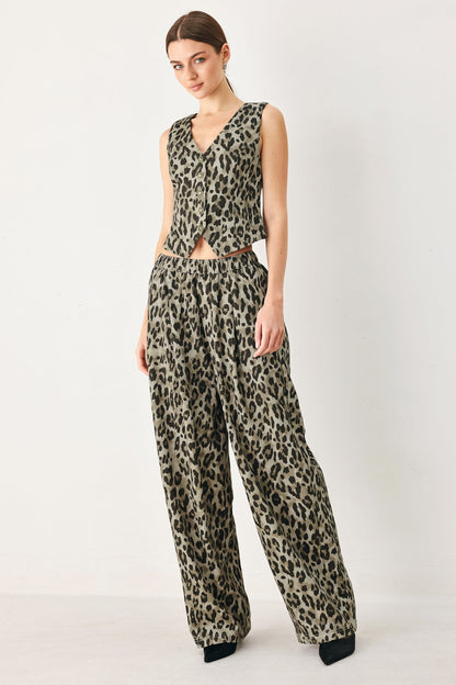 Leopard Luxe Woven Vest