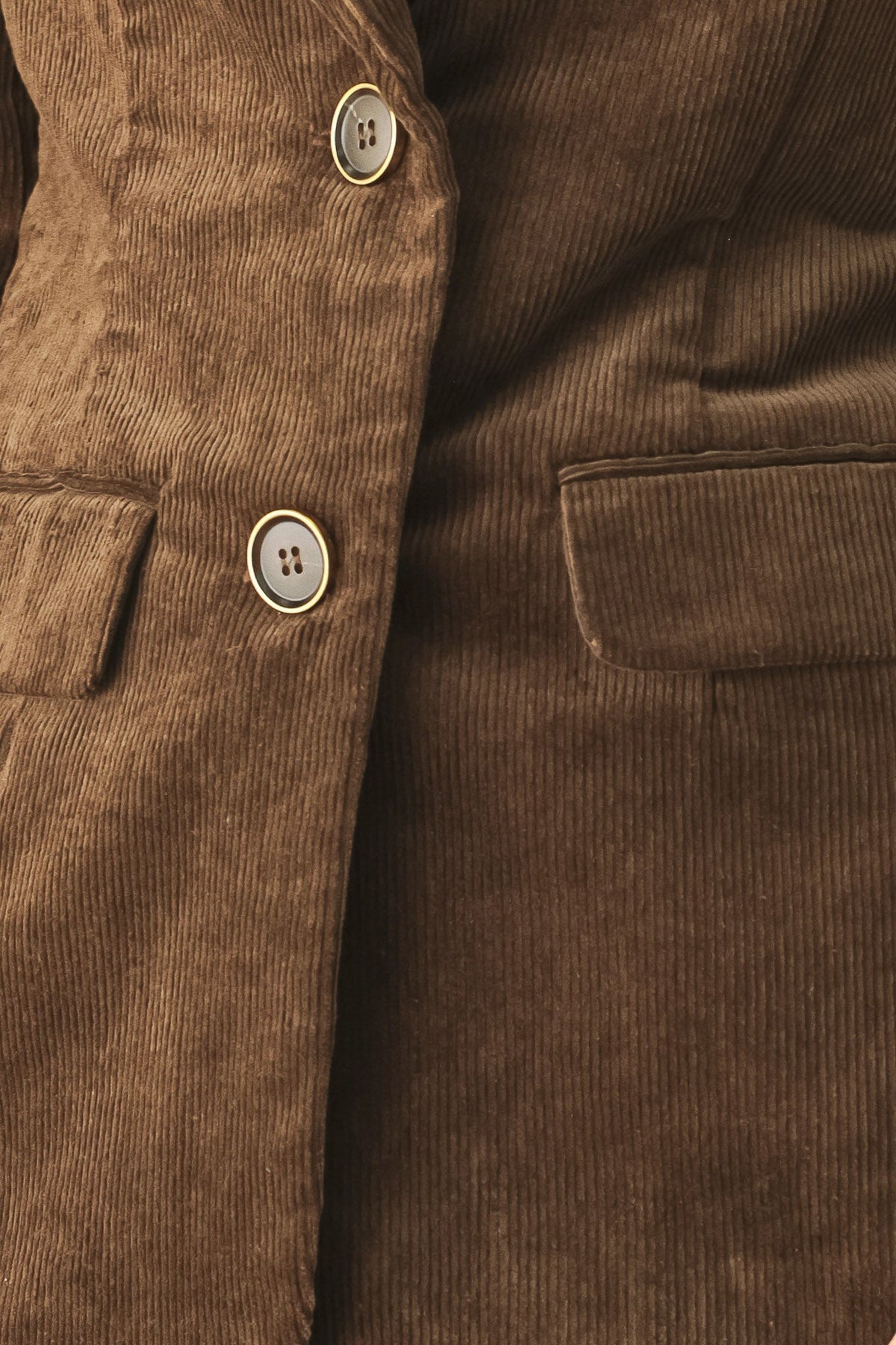 Brown Corduroy Blazer with Structured Tailored Fit