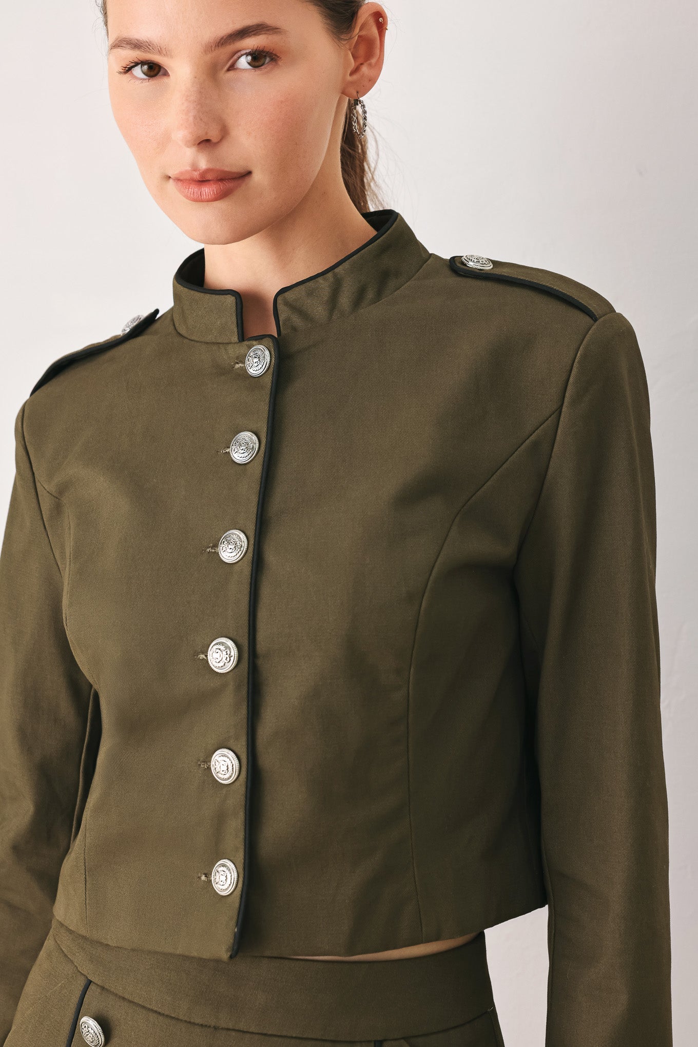 Olive Cadet Cropped Jacket