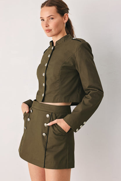Olive Cadet Cropped Jacket