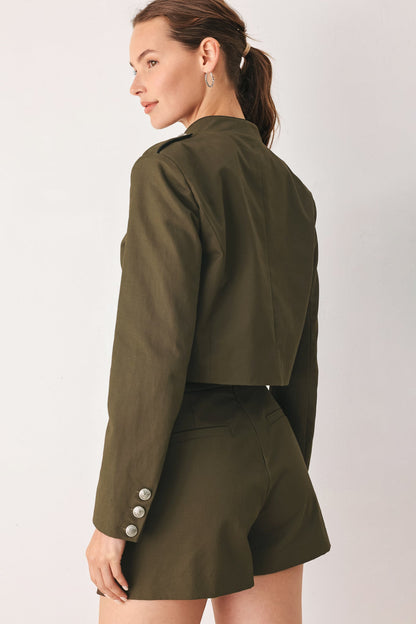 Olive Cadet Cropped Jacket