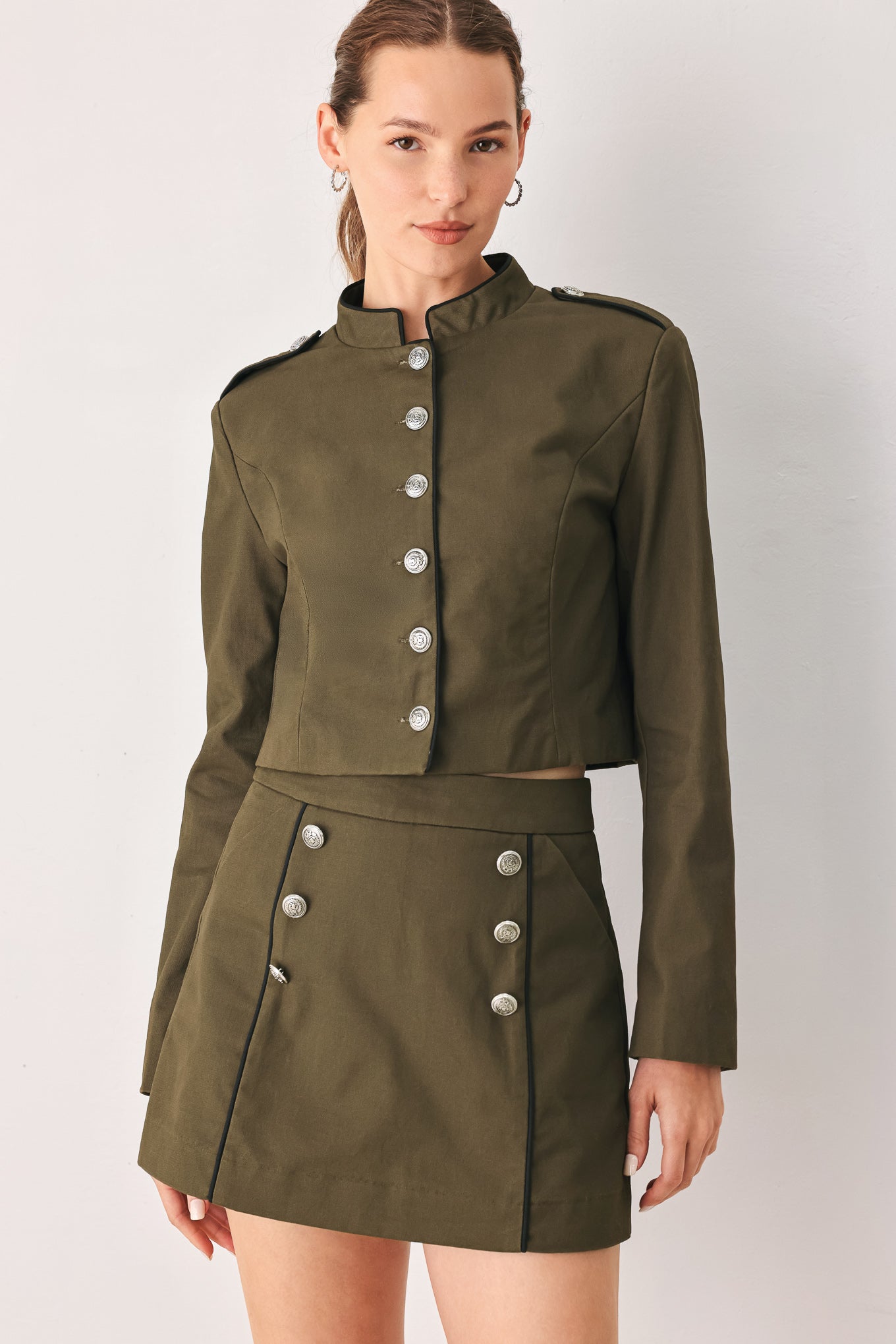 Olive Cadet Cropped Jacket